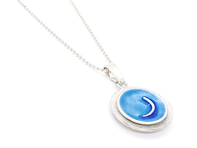 Blaue Schale- Emailleanhänger 