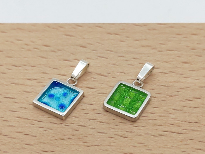 Viereckige Emailleanhänger