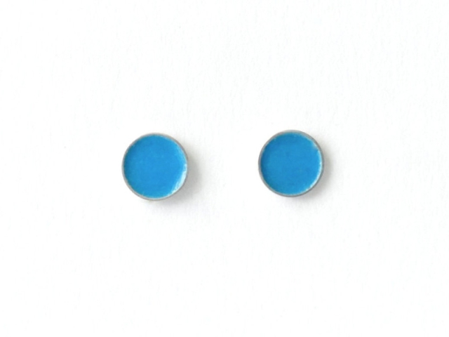 Emailleohrstecker 6mm blau